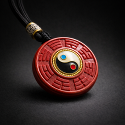 紫金砂八卦平安吊坠 CINNABAR PEACE PENDANT