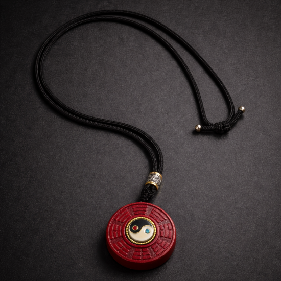 紫金砂八卦平安吊坠 CINNABAR PEACE PENDANT 紫金砂八卦平安吊坠 CINNABAR PEACE PENDANT