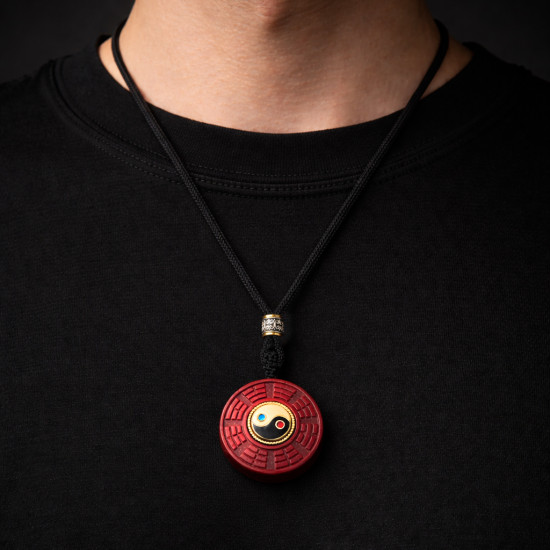 紫金砂八卦平安吊坠 CINNABAR PEACE PENDANT 紫金砂八卦平安吊坠 CINNABAR PEACE PENDANT