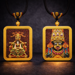 双财神唐卡吊坠 Wealth Gods Thangka Pendant 双财神唐卡吊坠 Wealth Gods Thangka Pendant
