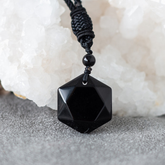 黑曜石大卫星吊坠 Obsidian Star of David Pendant 黑曜石大卫星吊坠 Obsidian Star of David Pendant