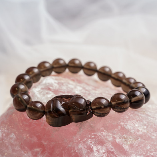冰种黑曜石狐仙手链 Icy Obsidian Fairy Fox Bracelet 冰种黑曜石狐仙手链 Icy Obsidian Fairy Fox Bracelet