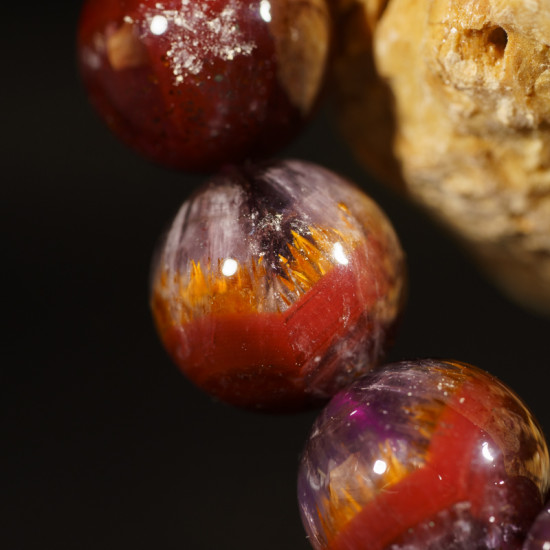 极品极光紫钛 Auralite Rutilated Amethyst Bracelet 极品极光紫钛 Auralite Rutilated Amethyst Bracelet