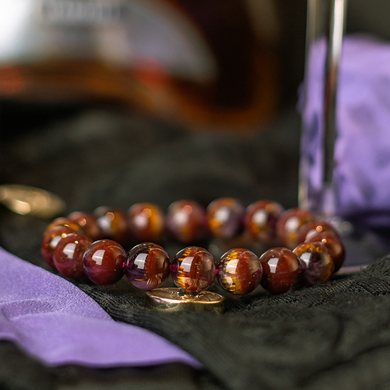 极品极光紫钛 Auralite Rutilated Amethyst Bracelet 极品极光紫钛 Auralite Rutilated Amethyst Bracelet