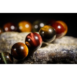 三色虎眼石手链 Tri-Colour Tigerite Bracelet 三色虎眼石手链 Tri-Colour Tigerite Bracelet