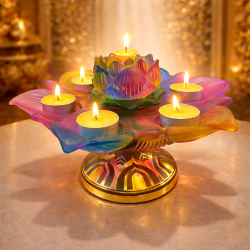 琉璃莲花七星转运烛 GLAZED LUTUS SEVEN STAR FORTUNE CANDLE
