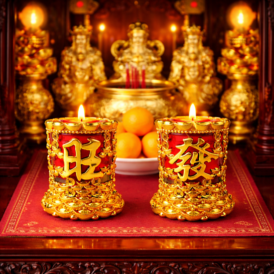 福运旺来对烛 PROSPERITY BLESSINGS CANDLE SET