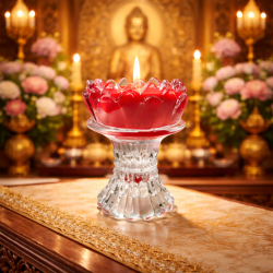 莲花开运酥油烛*红 PROSPEROUS LOTUS CANDLE *RED
