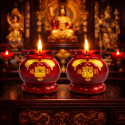 钱来福到酥油烛 FORTUNE & BLESSING CANDLE SET