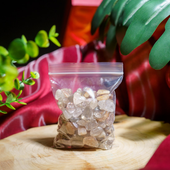 消磁碎水晶:铜发晶 Tumbled Copper Rutilated 消磁碎水晶:铜发晶 Tumbled Copper Rutilated