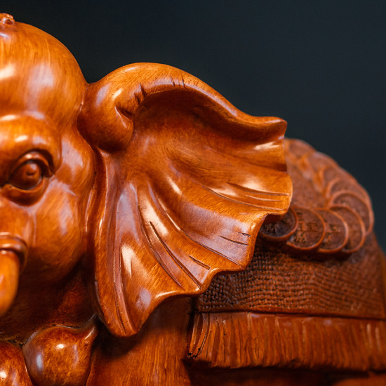 大象 - 吉祥旺财赐福（大）  Auspicious Prosperity Blessed Elephant (Wooden Material) 