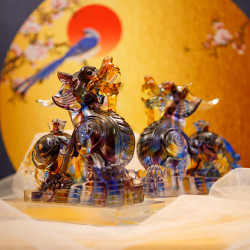 琉璃貔貅（参色）Glazed Glass Pixiu (Multi-Colour)