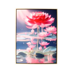 风水画 PT00134 : 如意粉莲 Auspicious Pink Lotus